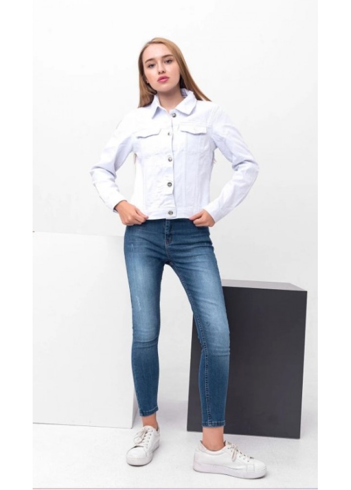 JEANS STAR Kadın Beyaz Denim Ceket