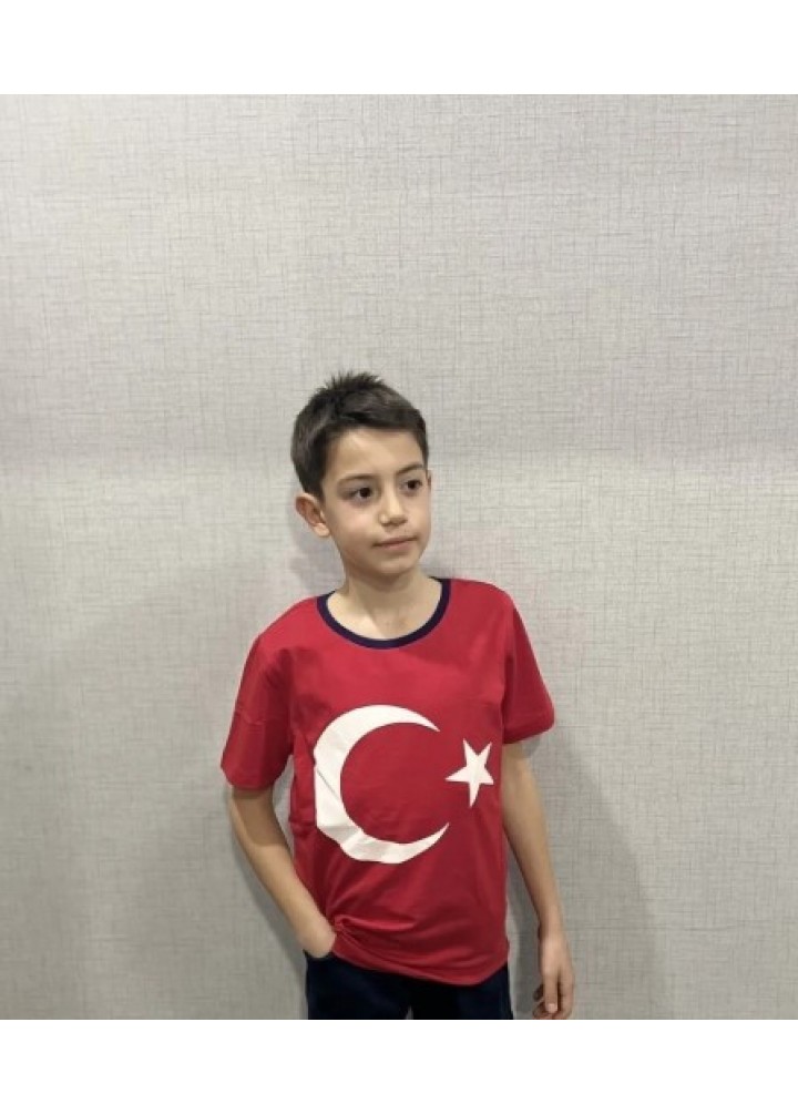 JEANS STAR Çocuk Ay Yıldız Bayrak Baskılı